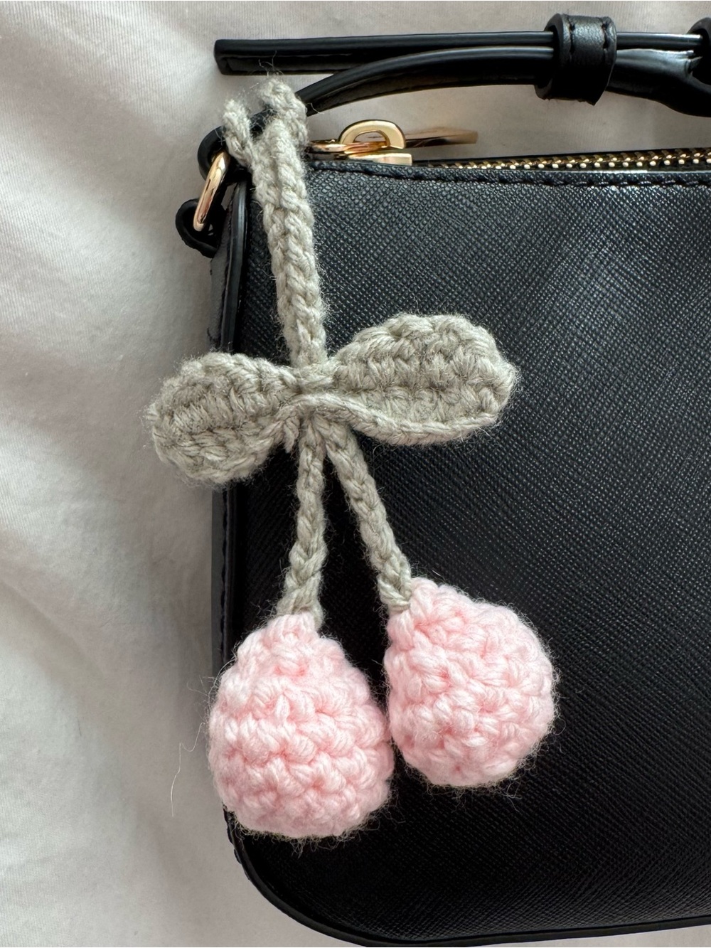 Handmade Crochet Cherry Keychain/Accessory